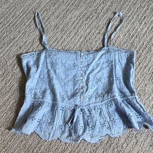 aerie Light Blue Crop Top